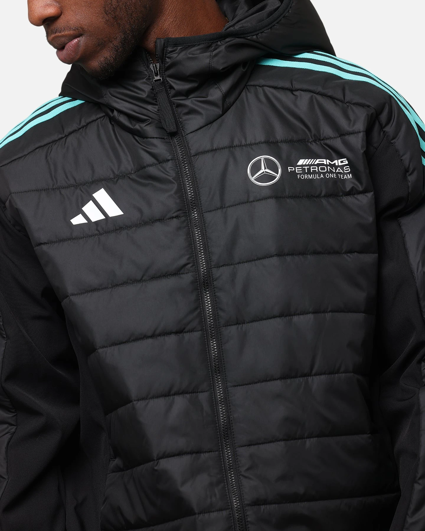 Adidas X Mercedes-AMG PETRONAS Formula One F1 DNA Puffer Jacket Black/White 8 Adidas X Mercedes-AMG PETRONAS Formula One F1 DNA Puffer Jacket Black/White - Image 6