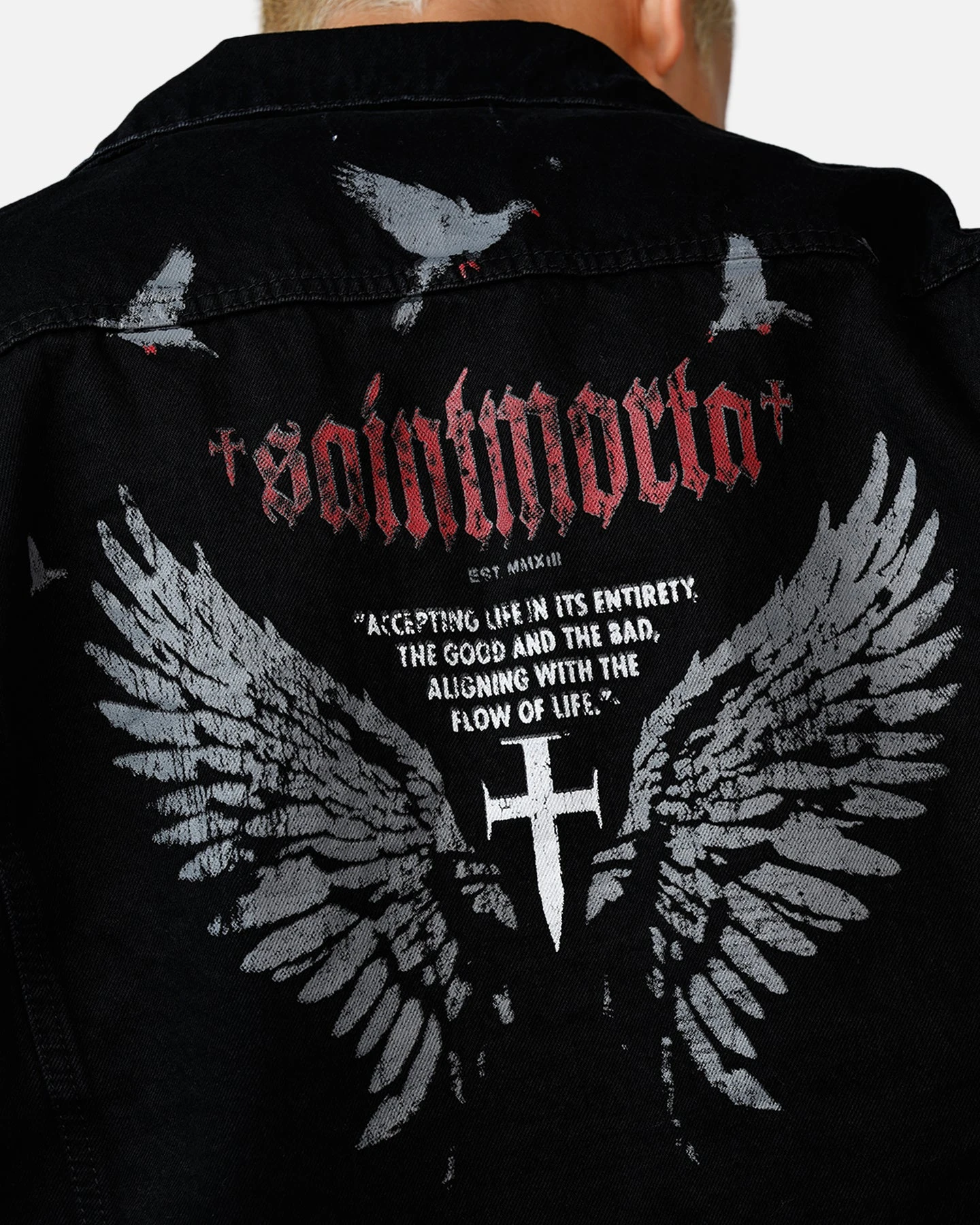 Saint Morta Amorfati Denim Jacket Black Shadow 9 Saint Morta Amorfati Denim Jacket Black Shadow - Image 7