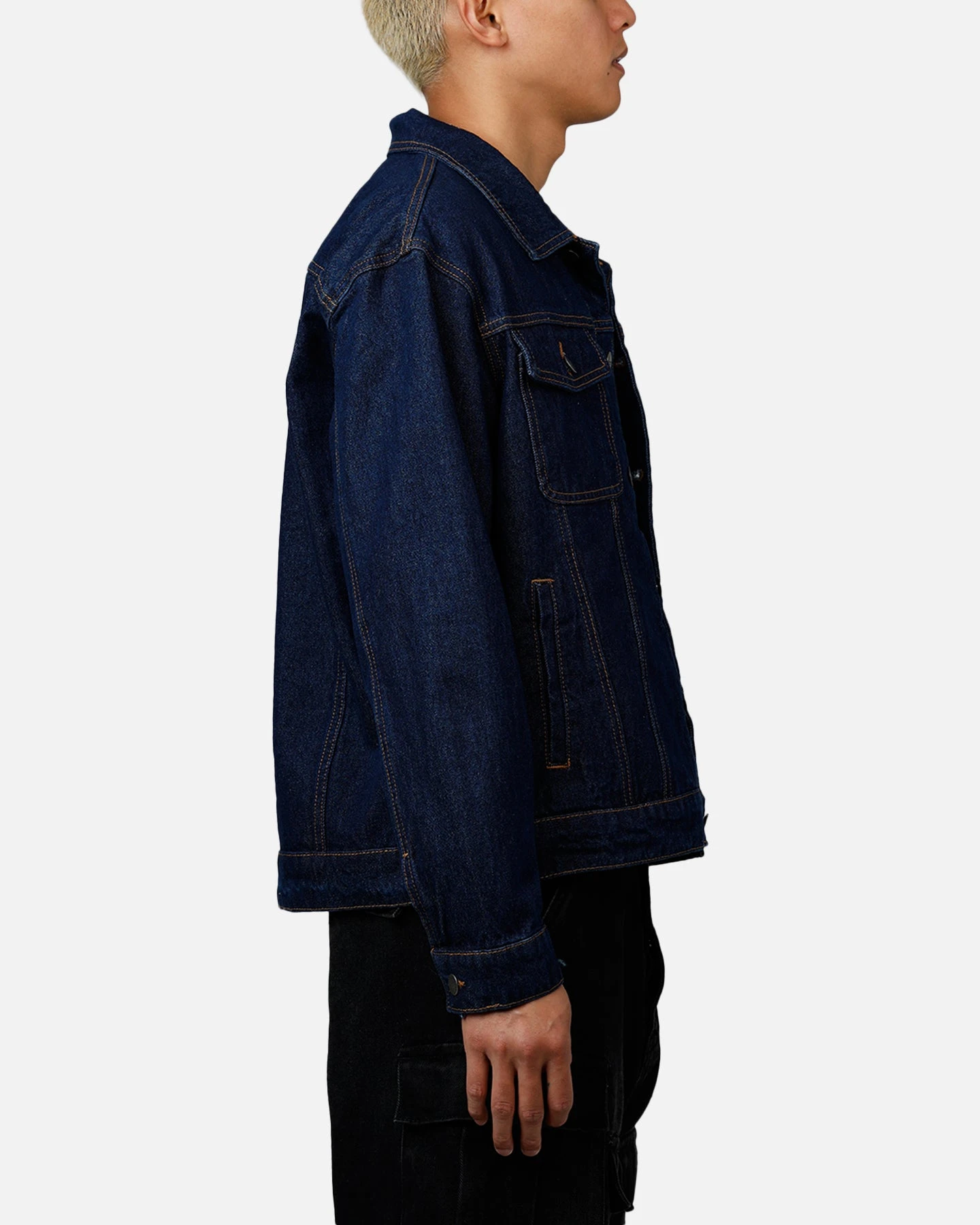 Saint Morta Boxy Denim Jacket Indigo/Tan 6 Saint Morta Boxy Denim Jacket Indigo/Tan - Image 4