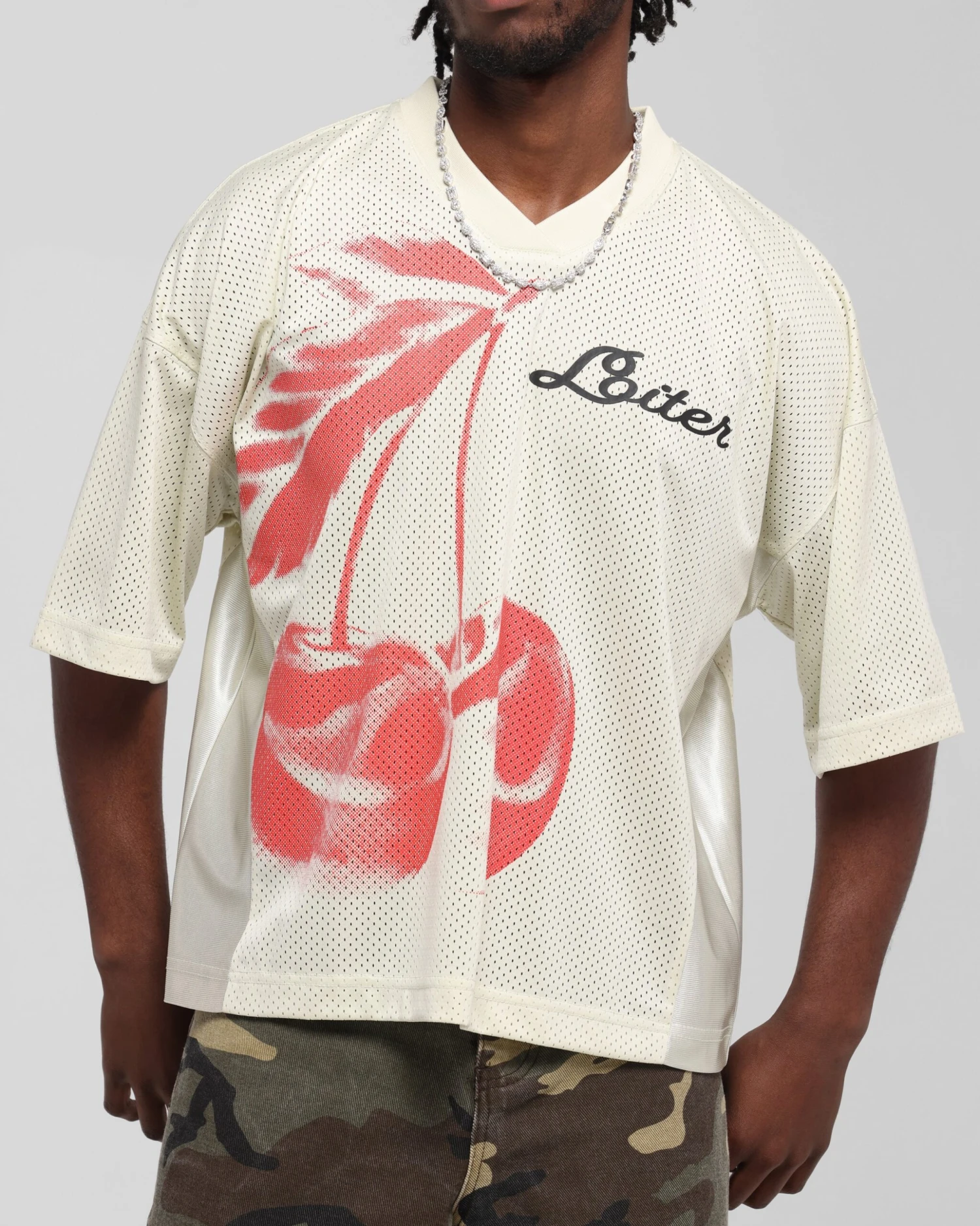 Loiter Cherry Jersey Off White/Red 9 Loiter Cherry Jersey Off White/Red - Image 7