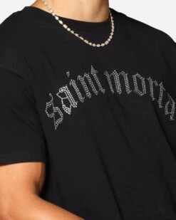 Saint Morta Rhinestone T-Shirt Black -Culture Kings 02052906 YB001 mens 000060