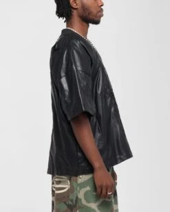 Loiter Vegan Leather Football Top Black -Culture Kings 02053024 YB001 mens 000050