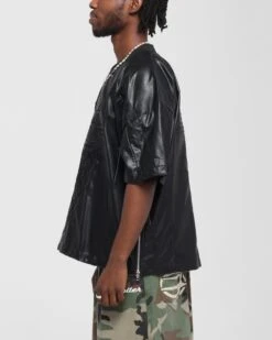 Loiter Vegan Leather Football Top Black -Culture Kings 02053024 YB001 mens 000060