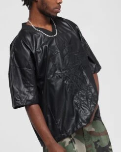 Loiter Vegan Leather Football Top Black -Culture Kings 02053024 YB001 mens 000070