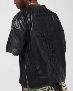 Loiter Vegan Leather Football Top Black -Culture Kings 02053024 YB001 mens 000090