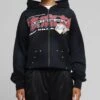 Loiter Fighter Zip Up Hoodie Washed Black 2 Loiter Fighter Zip Up Hoodie Washed Black -Culture Kings 02053043 YW607 womens 0020