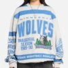 Mitchell & Ness Minnesota Timberwolves Letterform Crewneck Grey Marle/Official Team Color -Culture Kings 02053153 YG116 womens 0010