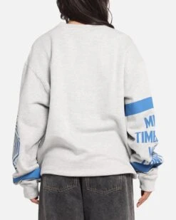 Mitchell & Ness Minnesota Timberwolves Letterform Crewneck Grey Marle/Official Team Color -Culture Kings 02053153 YG116 womens 0030