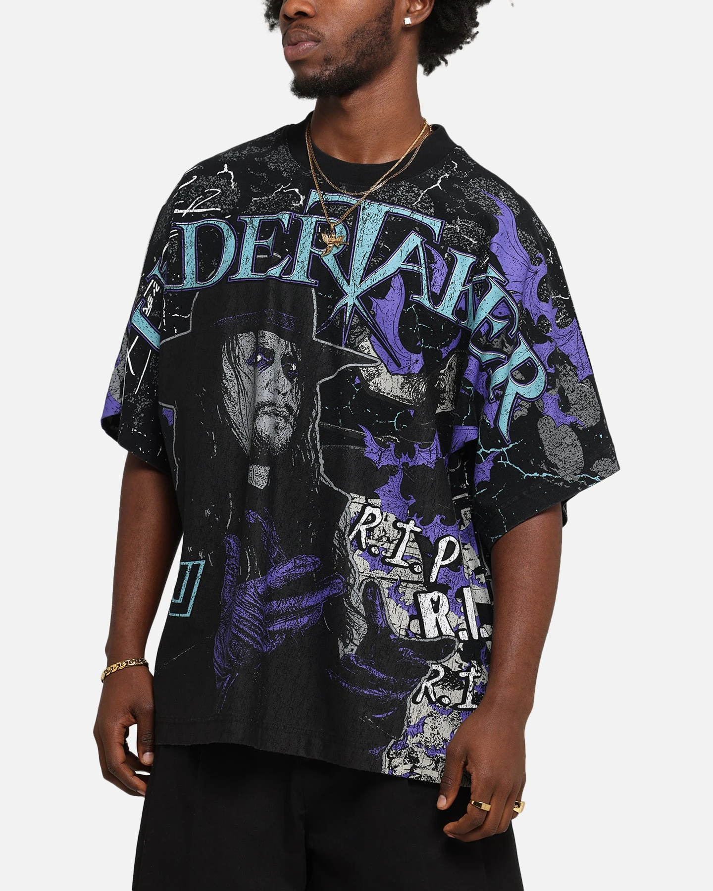 Culture Kings X WWE Undertaker All Over Print T-Shirt Black 8 Culture Kings X WWE Undertaker All Over Print T-Shirt Black - Image 6