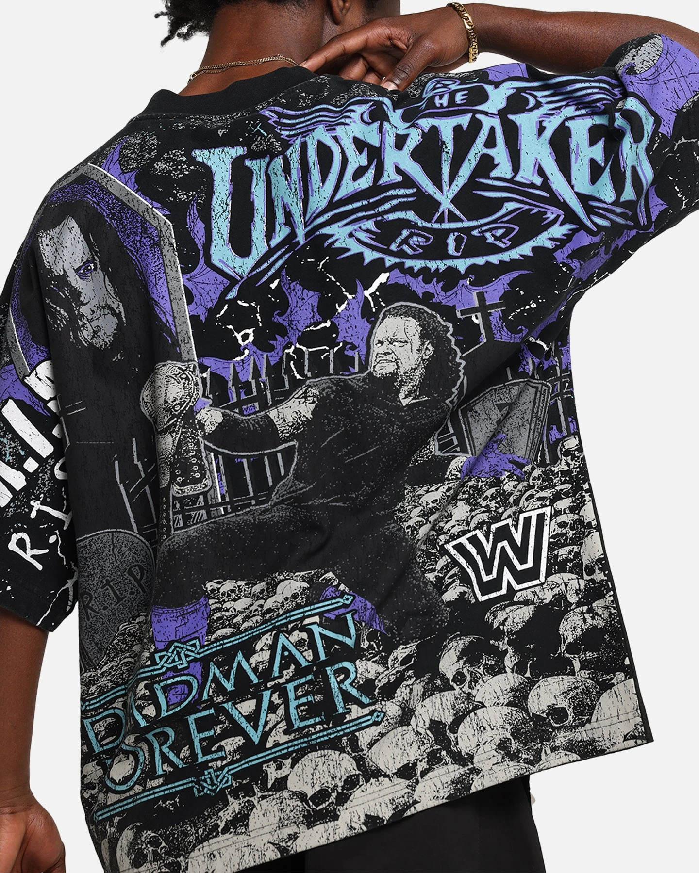 Culture Kings X WWE Undertaker All Over Print T-Shirt Black 9 Culture Kings X WWE Undertaker All Over Print T-Shirt Black - Image 7