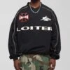 Loiter Racer Nylon Jersey Crewneck Black -Culture Kings 02053227 YB001 mens 0000010