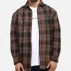 Saint Morta Spray Long Sleeve Flannel Shirt Brown -Culture Kings 02053268 YX300 mens 0010