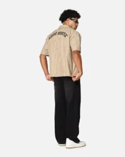 Saint Morta Gothic Pinstripe Button Up Shirt Tan -Culture Kings 02053287 YT001 mens 000030