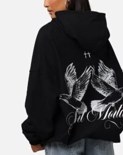 Saint Morta Doves Boxy Hoodie Black -Culture Kings 02053352 YB001 womens 00080