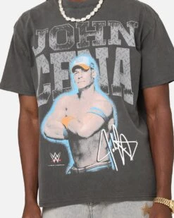 Culture Kings X WWE John Cena Heavyweight T-Shirt Black Wash -Culture Kings 02053456 YB295 mens 00070