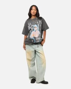 Culture Kings X WWE John Cena Heavy T-Shirt Black Wash -Culture Kings 02053477 YB295 womens 00030