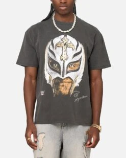 Culture Kings X WWE Rey Mysterio Big Head Heavy T-Shirt Black Wash