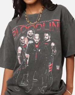 Culture Kings X WWE The Bloodline Heavy T-Shirt Black Wash -Culture Kings 02053481 YB295 womens 00070