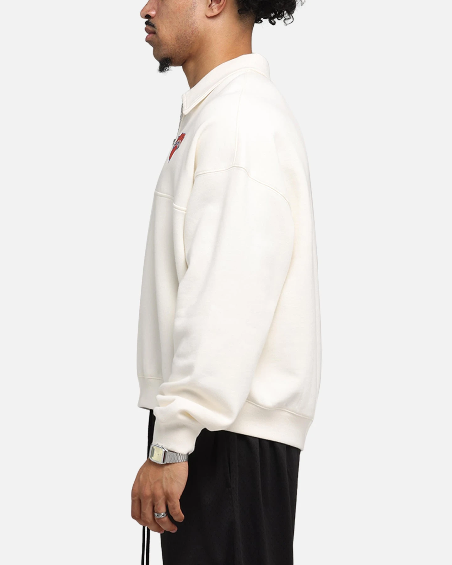 Mitchell & Ness New York Knicks Boxy Quarter Zip Crewneck Egret 7 Mitchell & Ness New York Knicks Boxy Quarter Zip Crewneck Egret - Image 5