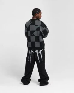 Loiter Checker Knit Sweater Black/Grey -Culture Kings 02053527 YB006 mens 000000040