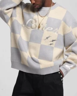 Loiter Checker Knit Sweater Grey/Off White -Culture Kings 02053527 YG816 mens 000000070 dcb159ab 0621 4aec b2c9 28d1ce3da3a3