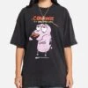 73 Studio X Cartoon Network Courage The Cowardly Dog Grail Vintage T-Shirt Black Acidwash