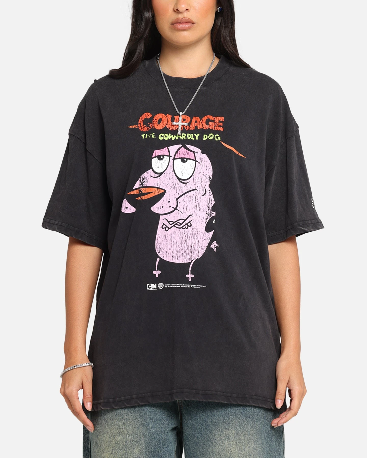 73 Studio X Cartoon Network Courage The Cowardly Dog Grail Vintage T-Shirt Black Acidwash 3 73 Studio X Cartoon Network Courage The Cowardly Dog Grail Vintage T-Shirt Black Acidwash