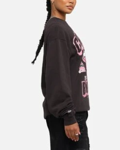 Mitchell & Ness Women's Chicago Bulls Arch Logo Crewneck Overdyed Black -Culture Kings 02053963 YO325 womens 0040