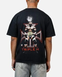 Culture Kings X WWE Triple H Wrestlemania XLI Vintage T-Shirt Black Acidwash -Culture Kings 02054000 YB017 mens 0020