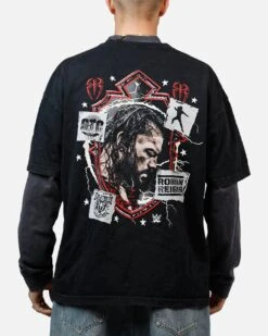 Culture Kings X WWE Roman Reigns Wrestlemania XLI Vintage T-Shirt Black Acidwash -Culture Kings 02054006 YB017 mens 0020