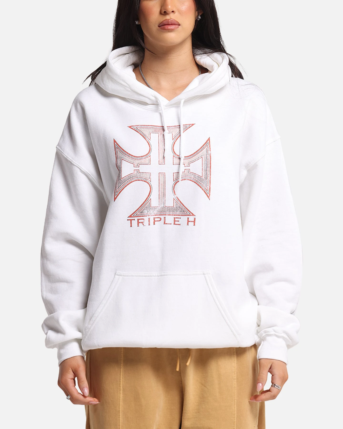 Culture Kings X WWE Triple H Wrestlemania XLI Premium Hoodie White 4 Culture Kings X WWE Triple H Wrestlemania XLI Premium Hoodie White - Image 2