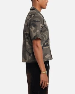 XXIII Washed Camo Button Up Shirt Camo -Culture Kings 02054023 YC001 mens 0040