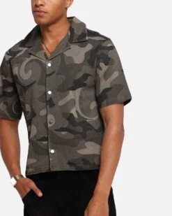 XXIII Washed Camo Button Up Shirt Camo -Culture Kings 02054023 YC001 mens 0060