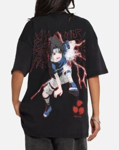 73 Studio X Naruto Sasuke Abandon Vintage T-Shirt Black Acidwash -Culture Kings 02054105 YB017 womens 0080