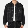 Saint Morta Fray Trucker Denim Jacket Contrast Black -Culture Kings 02054108 YE282 mens 0010