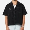 Saint Morta Fray Contrast Button Up Shirt Contrast Black -Culture Kings 02054132 YE282 mens 0010