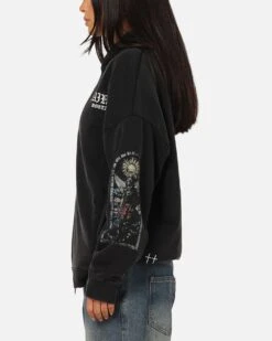Saint Morta Kingdomcome Boxy Zip Hoodie Black 14 Saint Morta Kingdomcome Boxy Zip Hoodie Black -Culture Kings 02054135 YB001 womens 0050