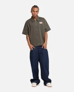 Carre Workwear Zip Up Shirt Khaki 9 Carre Workwear Zip Up Shirt Khaki -Culture Kings 02054175 YK001 mens 0020