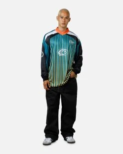 Carre All Star Football Long Sleeve T-Shirt Multi/Green -Culture Kings 02054186 YM364 mens 0030