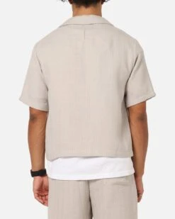 XXIII Textured Button Up Shirt Stone -Culture Kings 02054196 YS400 mens 0030