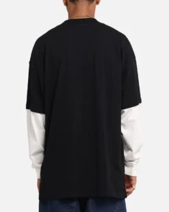 Carre Graffiti Layered Long Sleeve T-Shirt Black/Off White -Culture Kings 02054220 YB362 mens 0030