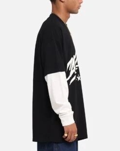 Carre Graffiti Layered Long Sleeve T-Shirt Black/Off White -Culture Kings 02054220 YB362 mens 0040