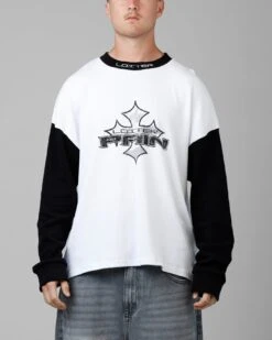 Loiter Biome Waffle Long Sleeve T-Shirt White/Black