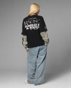 Loiter Performance Layered Long Sleeve T-Shirt Vintage Black -Culture Kings 02054239 YV009 womens 0040