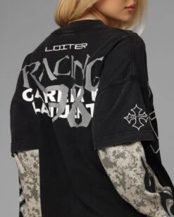 Loiter Performance Layered Long Sleeve T-Shirt Vintage Black -Culture Kings 02054239 YV009 womens 0080