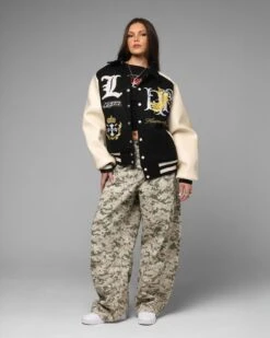 Loiter Heaven Varsity Jacket Black/Off White -Culture Kings 02054251 YB362 womens 000030