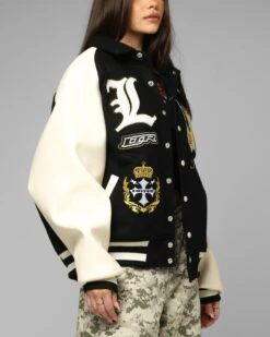 Loiter Heaven Varsity Jacket Black/Off White -Culture Kings 02054251 YB362 womens 000050