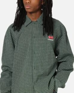 Carre Motion Long Sleeve Button Up Shirt Green Check -Culture Kings 02054269 YG917 mens 0060