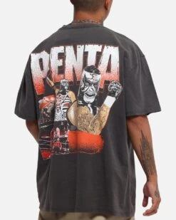 Culture Kings X WWE Penta Wrestlemania XLI Heavy T-Shirt Black Wash -Culture Kings 02054292 YB295 mens 00080