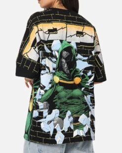 American Thrift Marvel Doctor Doom All Over Print T-Shirt Black -Culture Kings 02054349 YB001 womens 0080